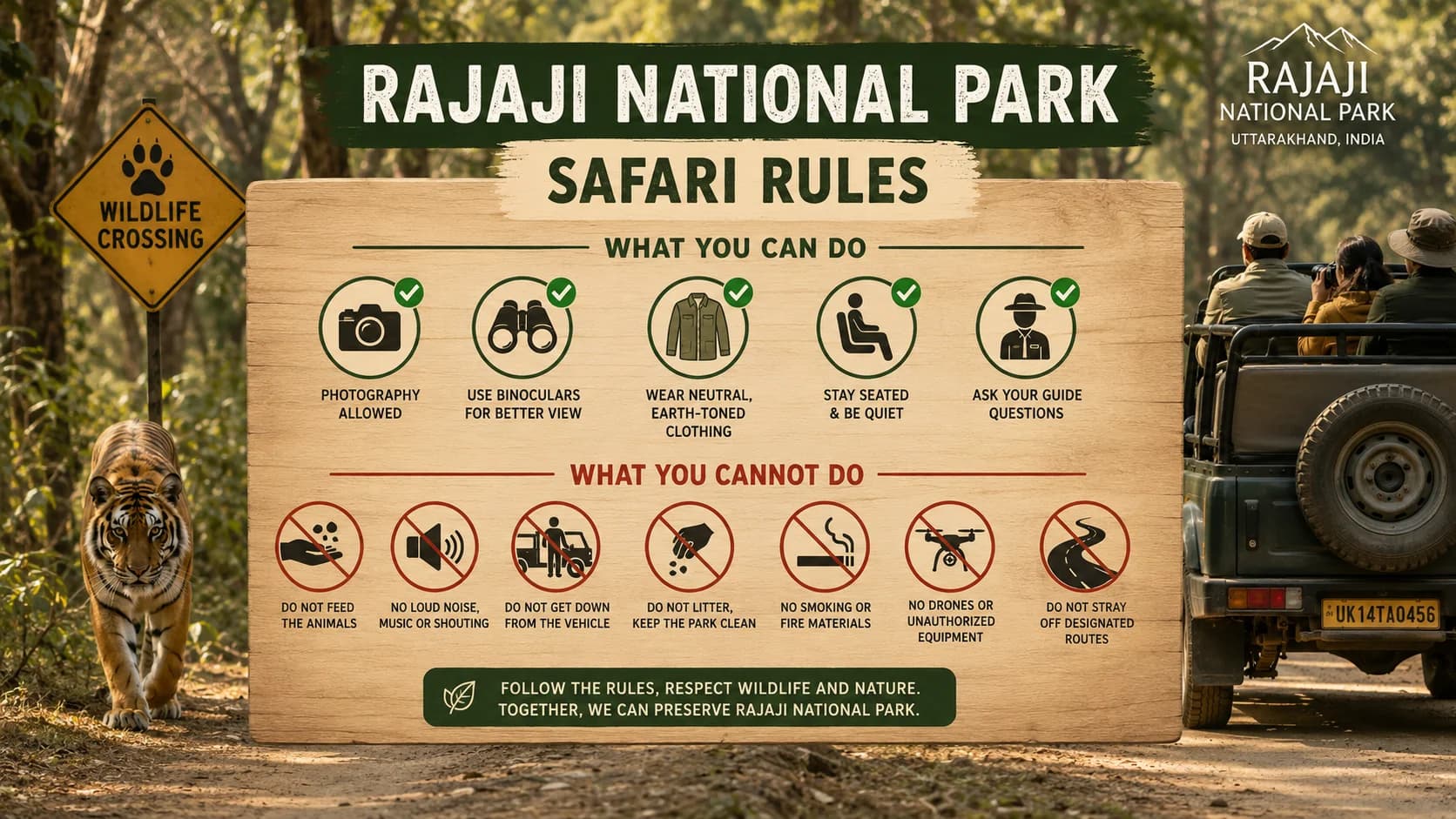 Rajaji National Park Safari Rules – What You Can and Cannot Do Inside the Park