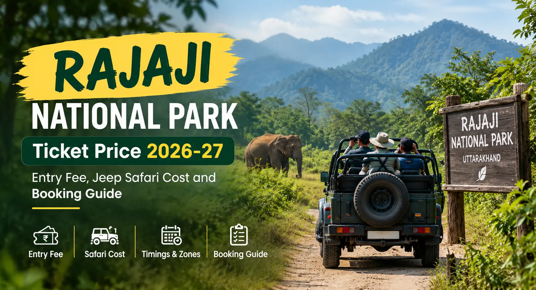 Rajaji National Park Ticket Price 2026-27: Entry Fee, Jeep Safari Cost and Booking Guide